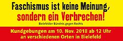 Banner: Faschismus ist keine Meinung, sondern ein Verbrechen!